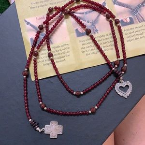 Silpada Sterling Silver and Red Lariat Necklace